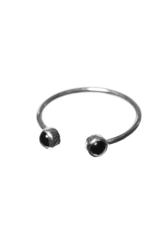 Xzota | Ringen | Open double onyx | Zilver