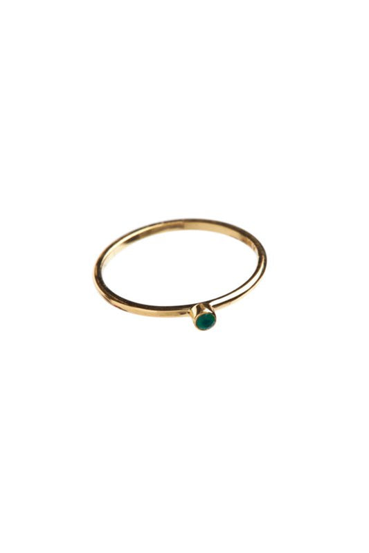 Xzota | Ringen | Small green onyx stone | 14K Gold