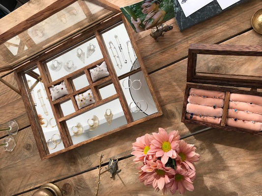Home accessoires - Sieradenbox met spiegel - Hout
