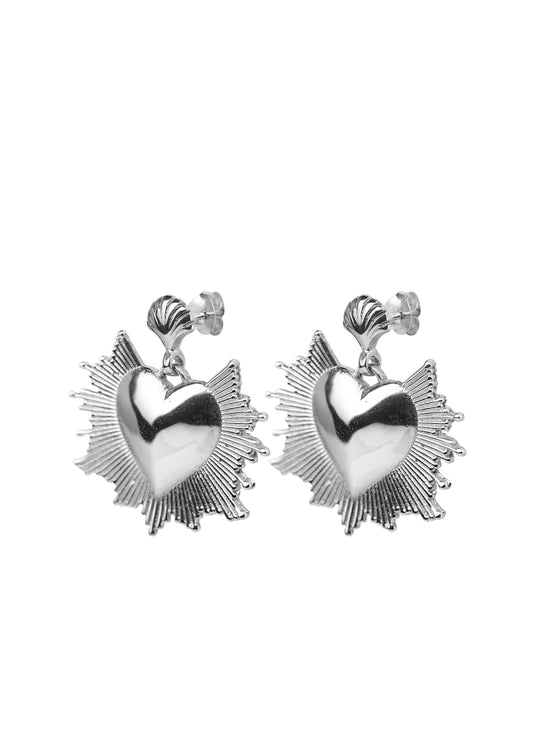 Xzota - Oorbellen - Heart on fire - Silver