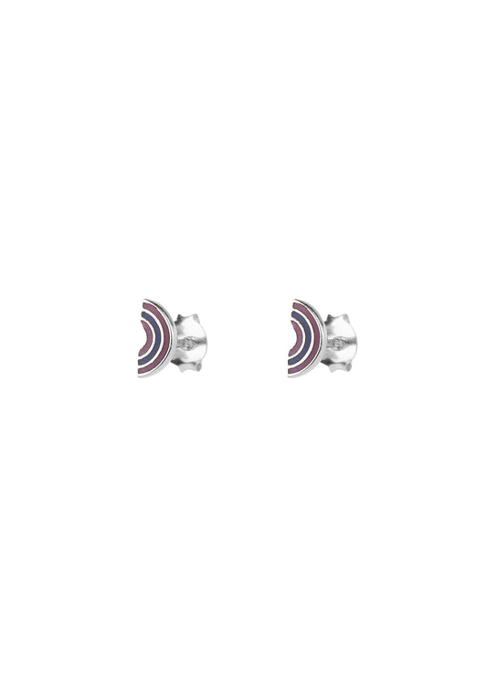 Oorbellen - Rainbow stud - Silver