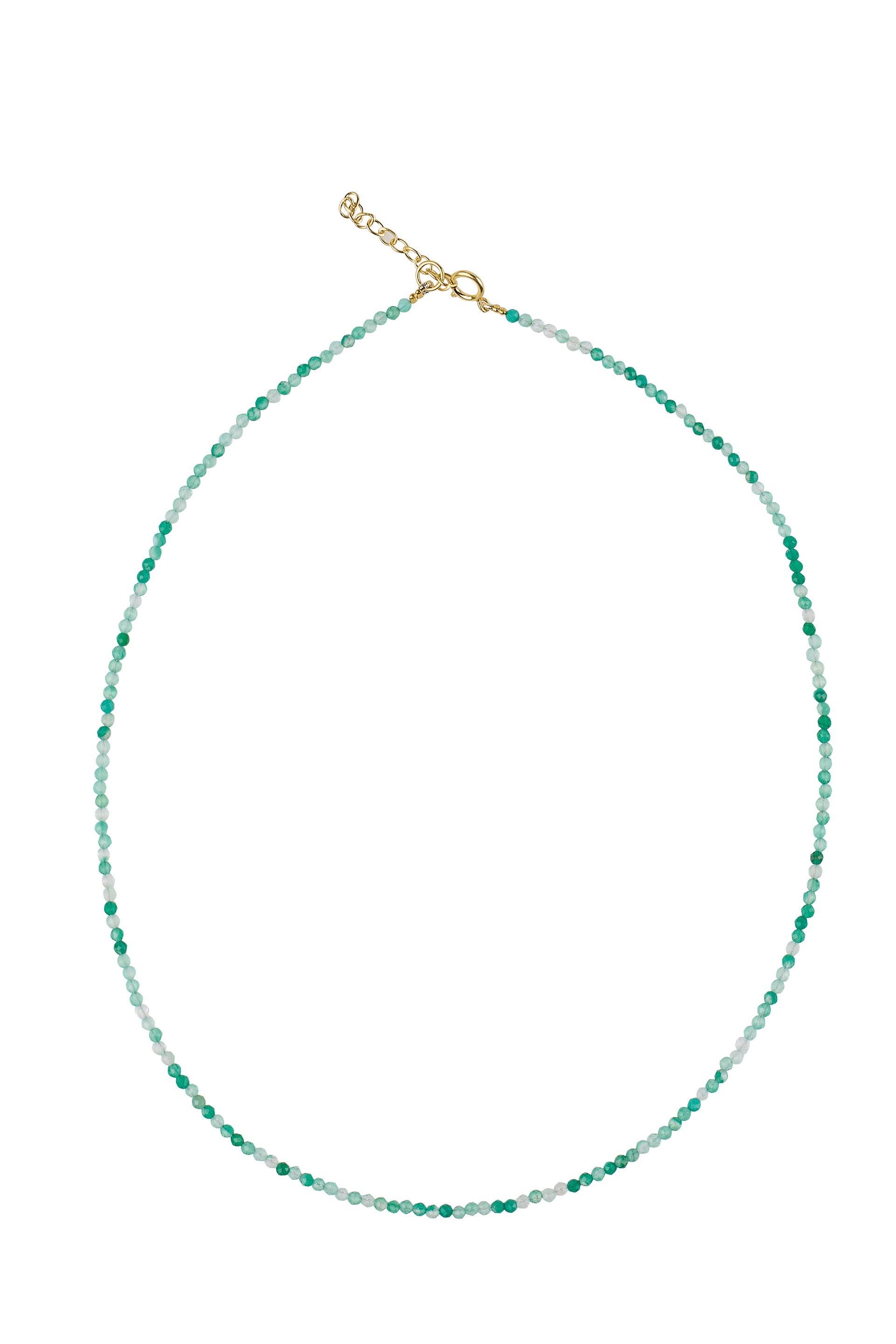 Necklace green onyx with g-p lock