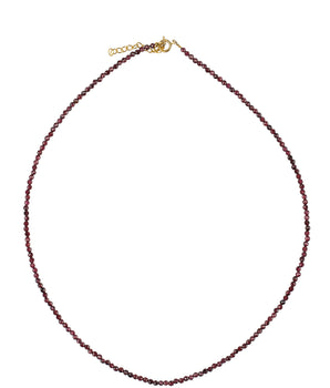 Necklace Garnet wit g-p lock