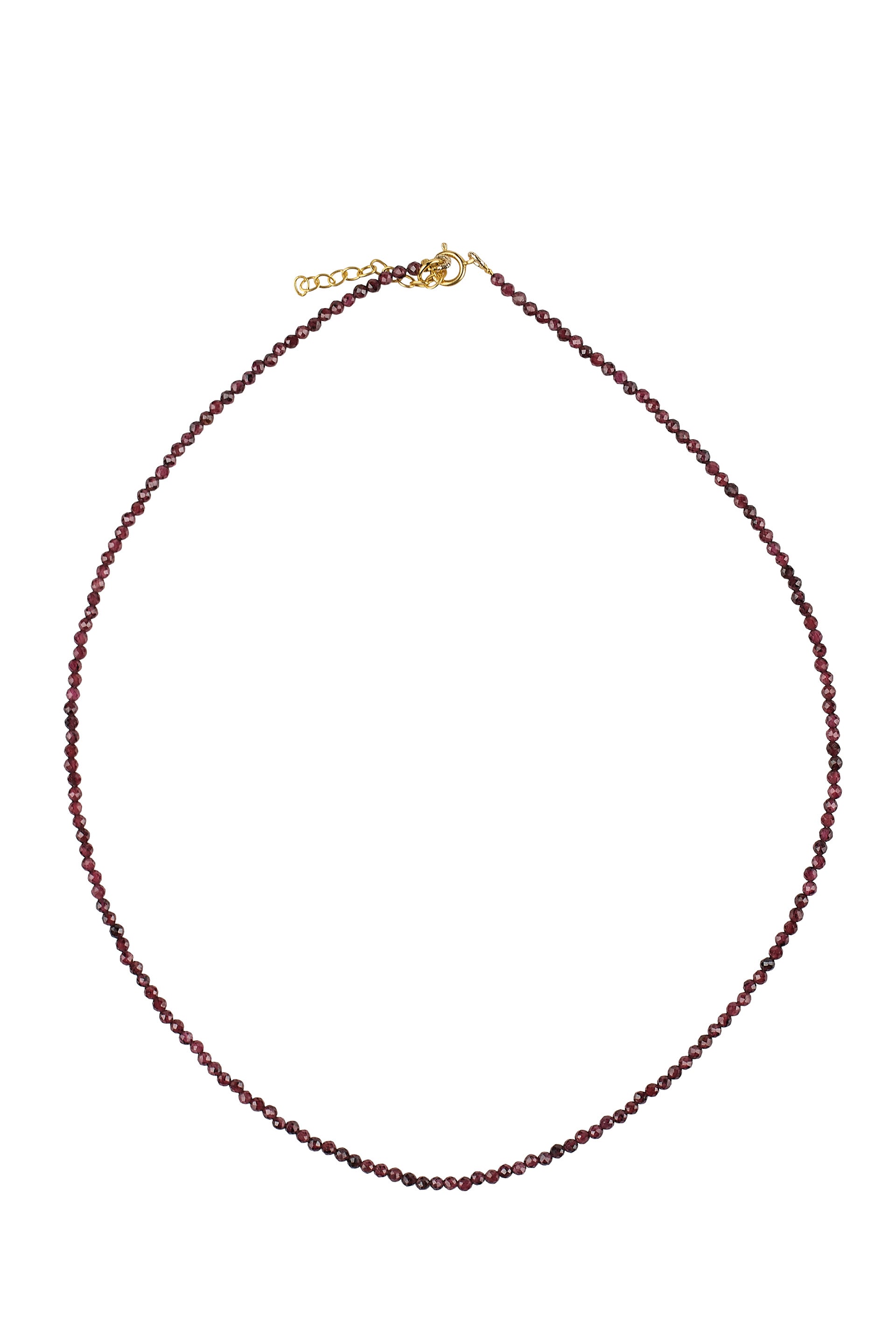 Necklace Garnet wit g-p lock