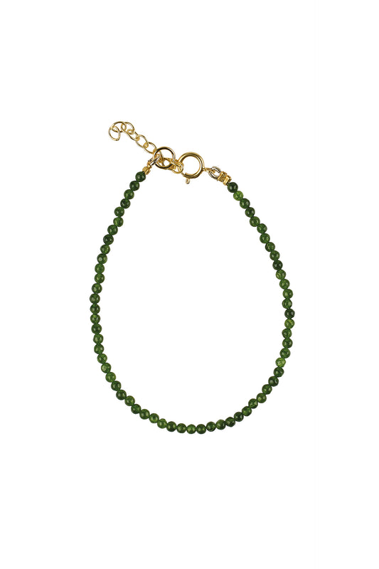 Bracelet serpentine jade with g-p lock