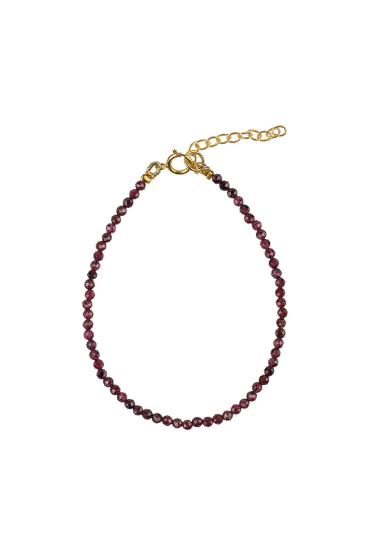 Bracelet garnet wit g-p lock