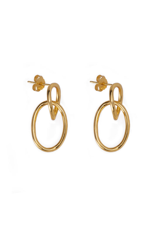 Xzota | Oorbellen | Double oval | Gold Plated