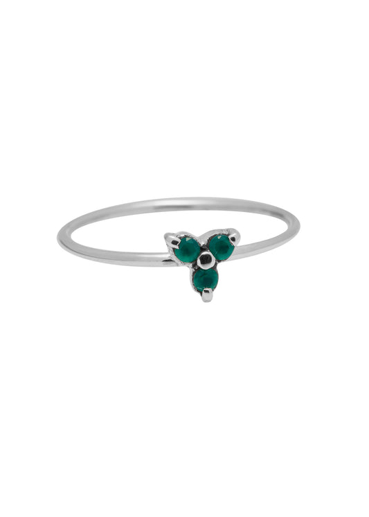 Xzota | Ringen | Triple green stone | Zilver