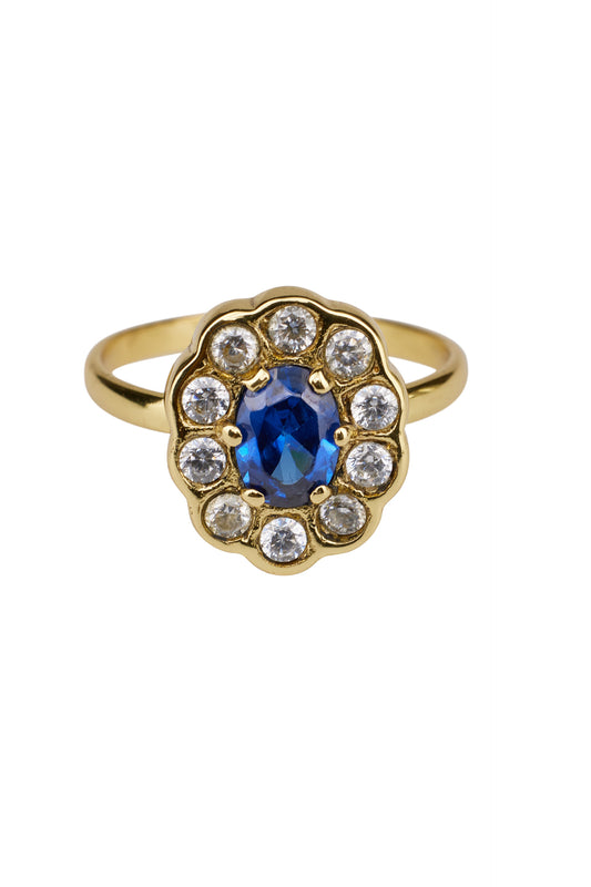 Xzota - Ringen - Magical blue flower - Brass