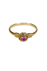 Xzota - Ringen - Purple flower - Brass