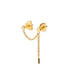 Xzota - Oorbellen - Double dot chain earring p.p. - Gold plated
